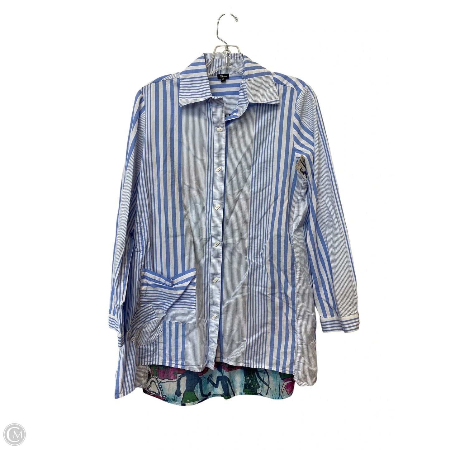 Tunic Long Sleeve By Cme In Striped Pattern, Size: S