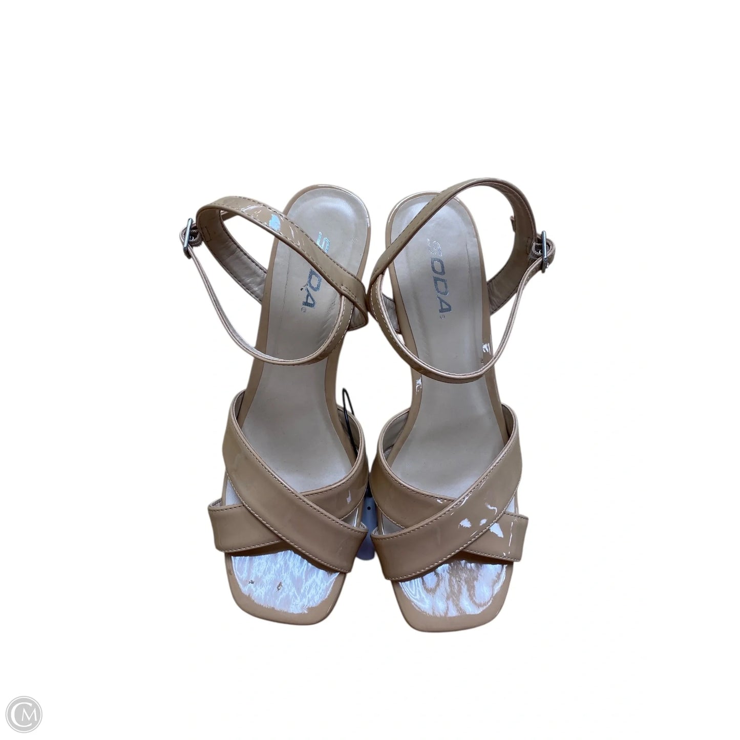 Sandals Heels Block By Soda In Tan, Size: 9