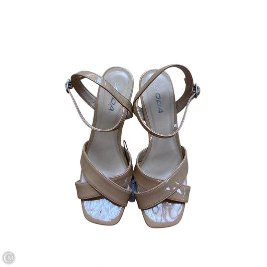 Sandals Heels Block By Soda In Tan, Size: 9