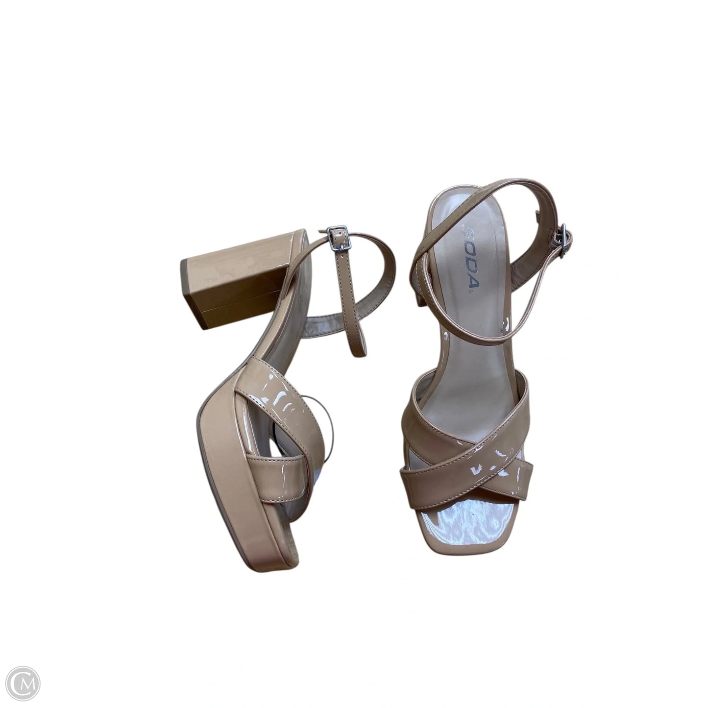 Sandals Heels Block By Soda In Tan, Size: 9