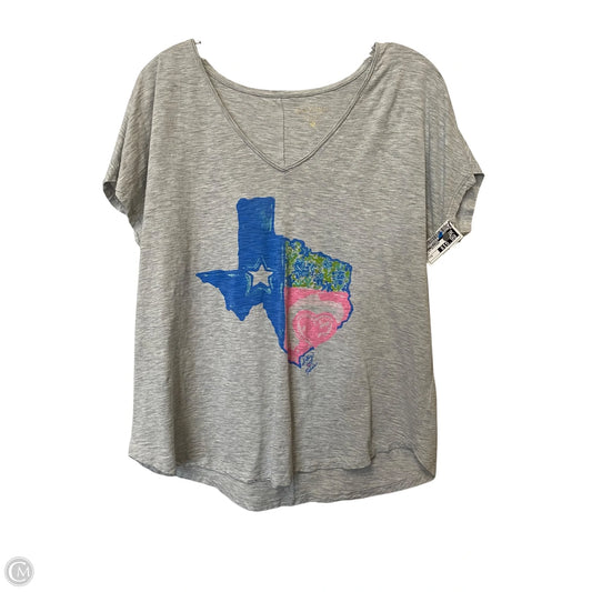 Top Short Sleeve Designer By Lilly Pulitzer In Grey, Size: M