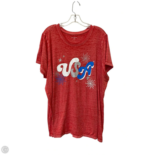 Top Short Sleeve By Lane Bryant In Red, Size: 22