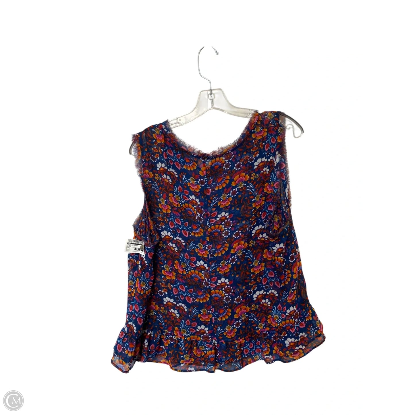 Top Sleeveless By Cabi In Floral Print, Size: L