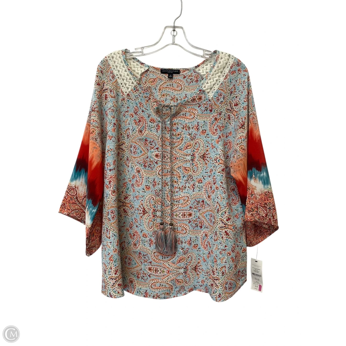 Top Long Sleeve By Cmf In Multi-colored, Size: 1x
