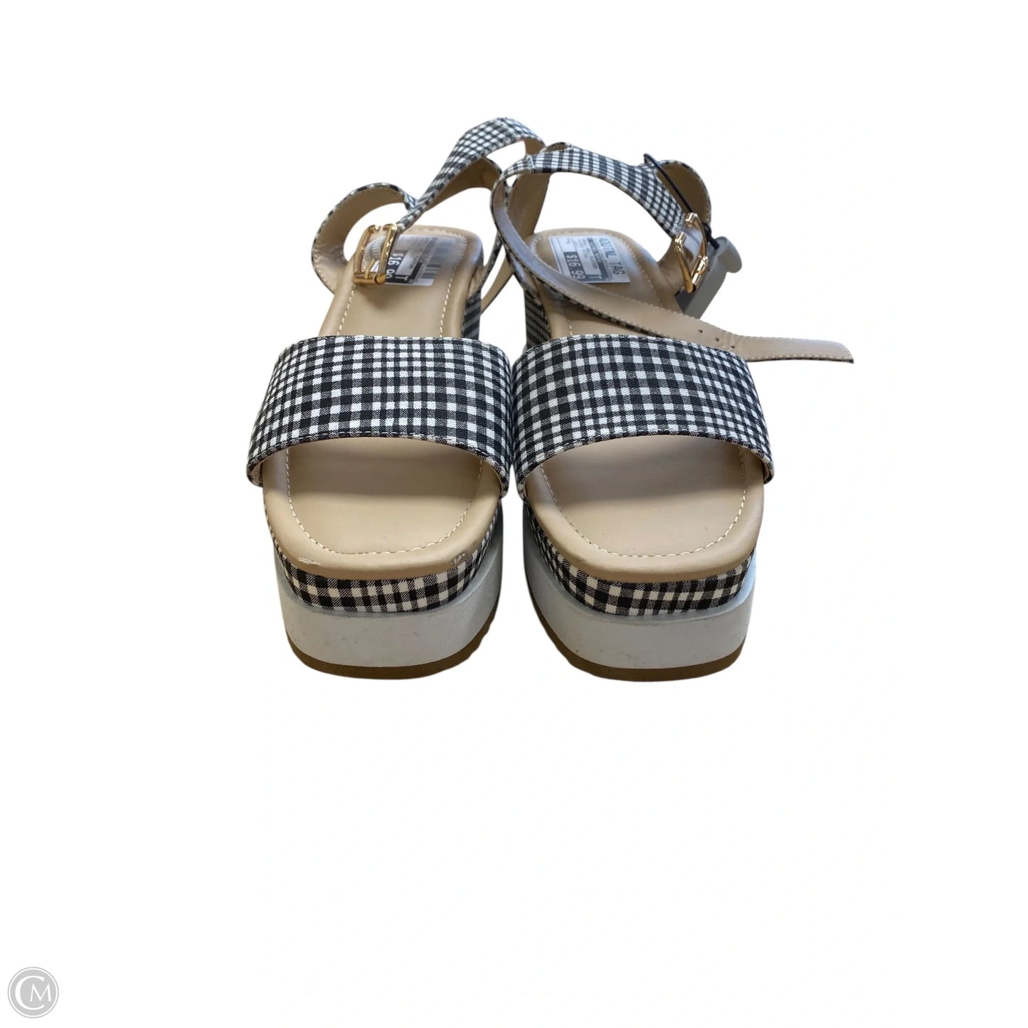 Sandals Heels Platform By Clothes Mentor In Checkered Pattern, Size: 8