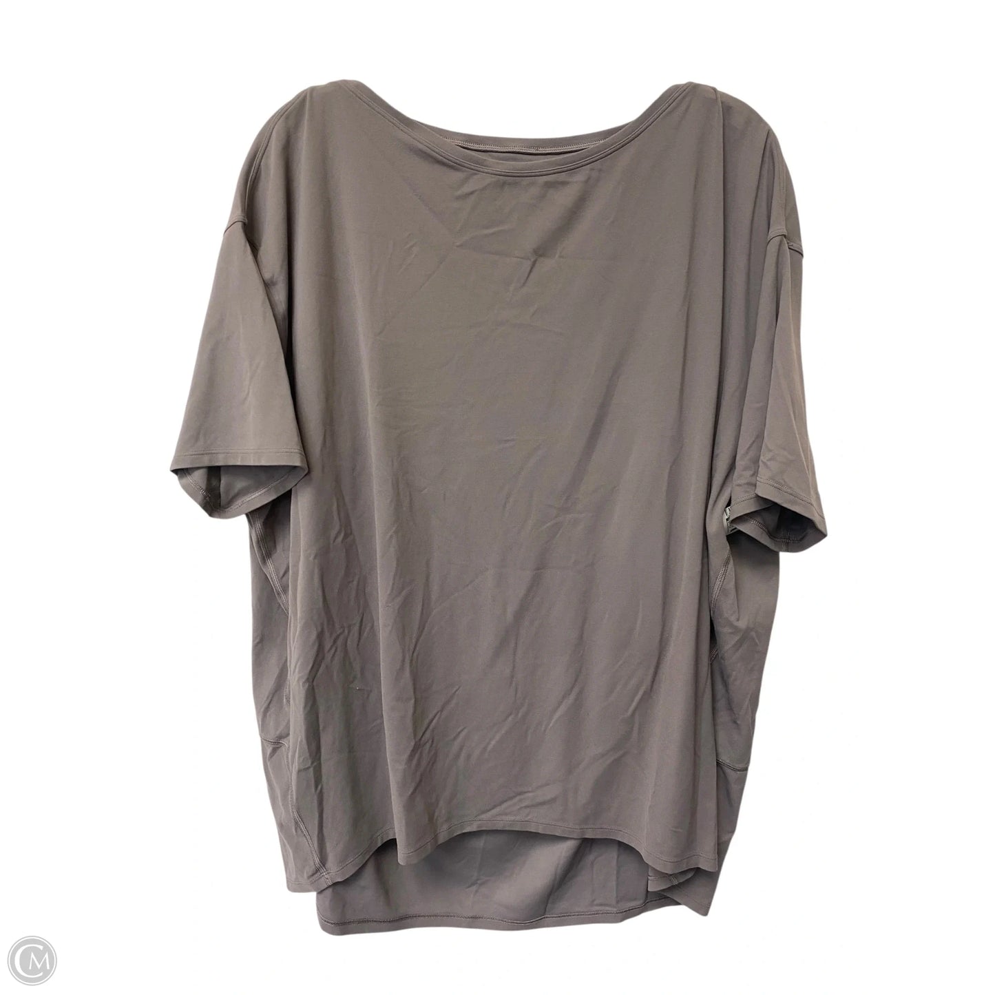 Athletic Top Short Sleeve By Lululemon In Grey, Size: Xl