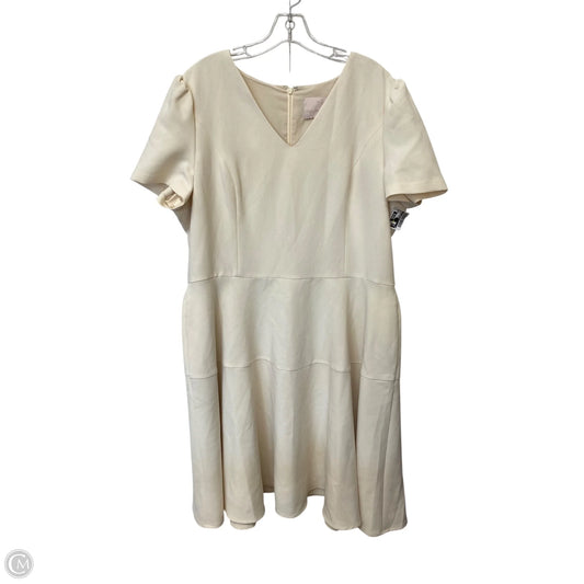 Dress Party Midi By Clothes Mentor In Cream, Size: 20