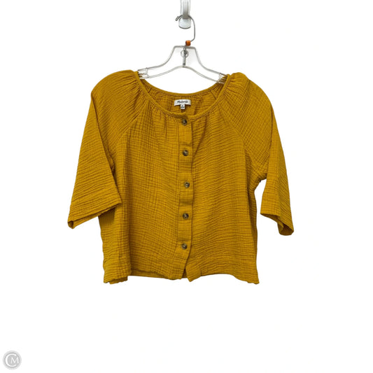 Top Short Sleeve By Madewell In Yellow, Size: Xs