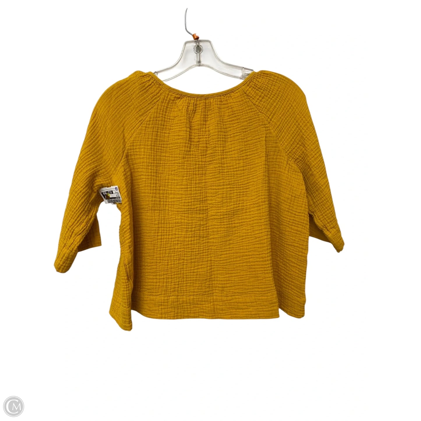 Top Short Sleeve By Madewell In Yellow, Size: Xs
