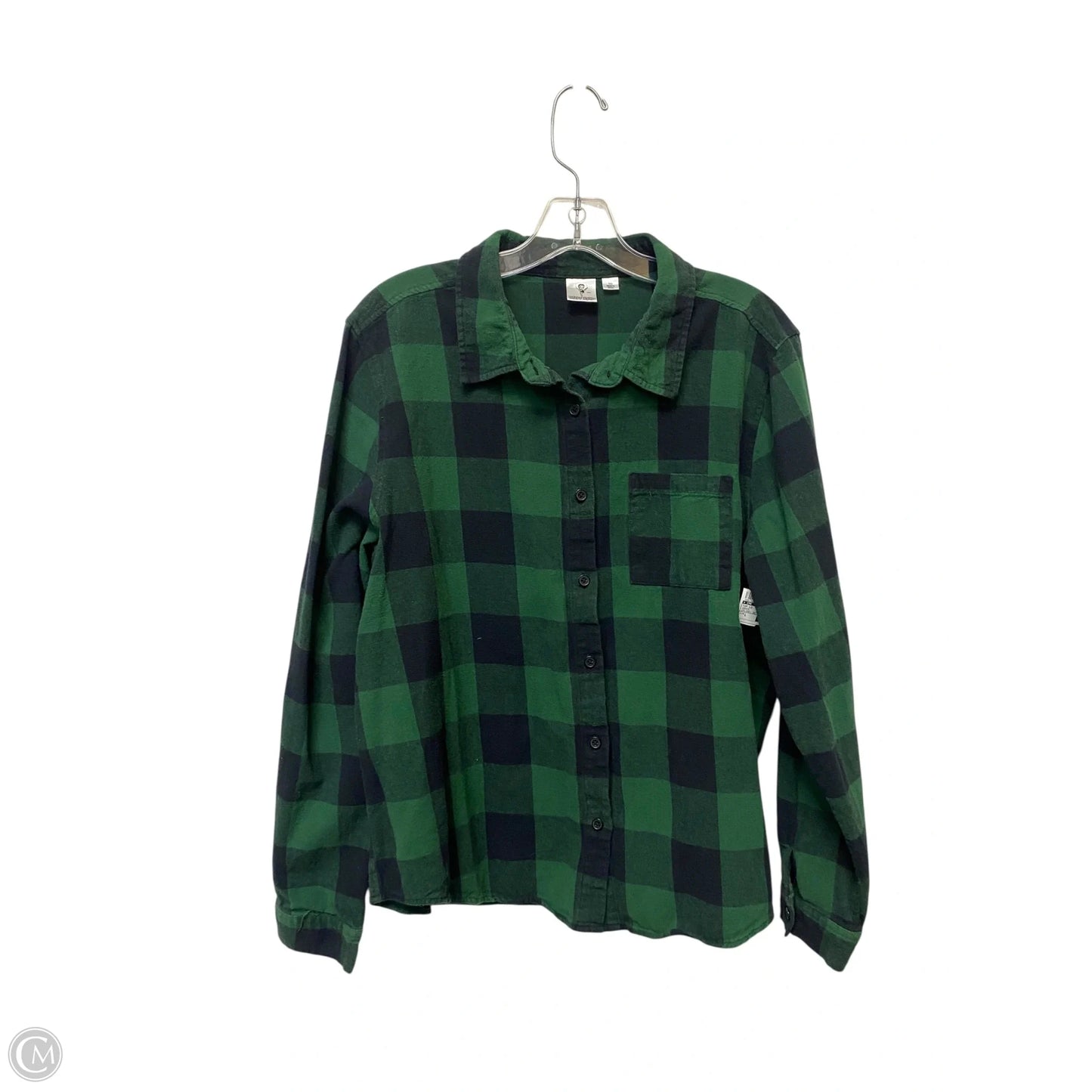 Top Long Sleeve By Cme In Green, Size: L
