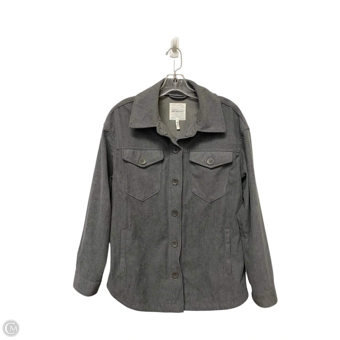 Jacket Shirt By Avec Les Filles In Grey, Size: M