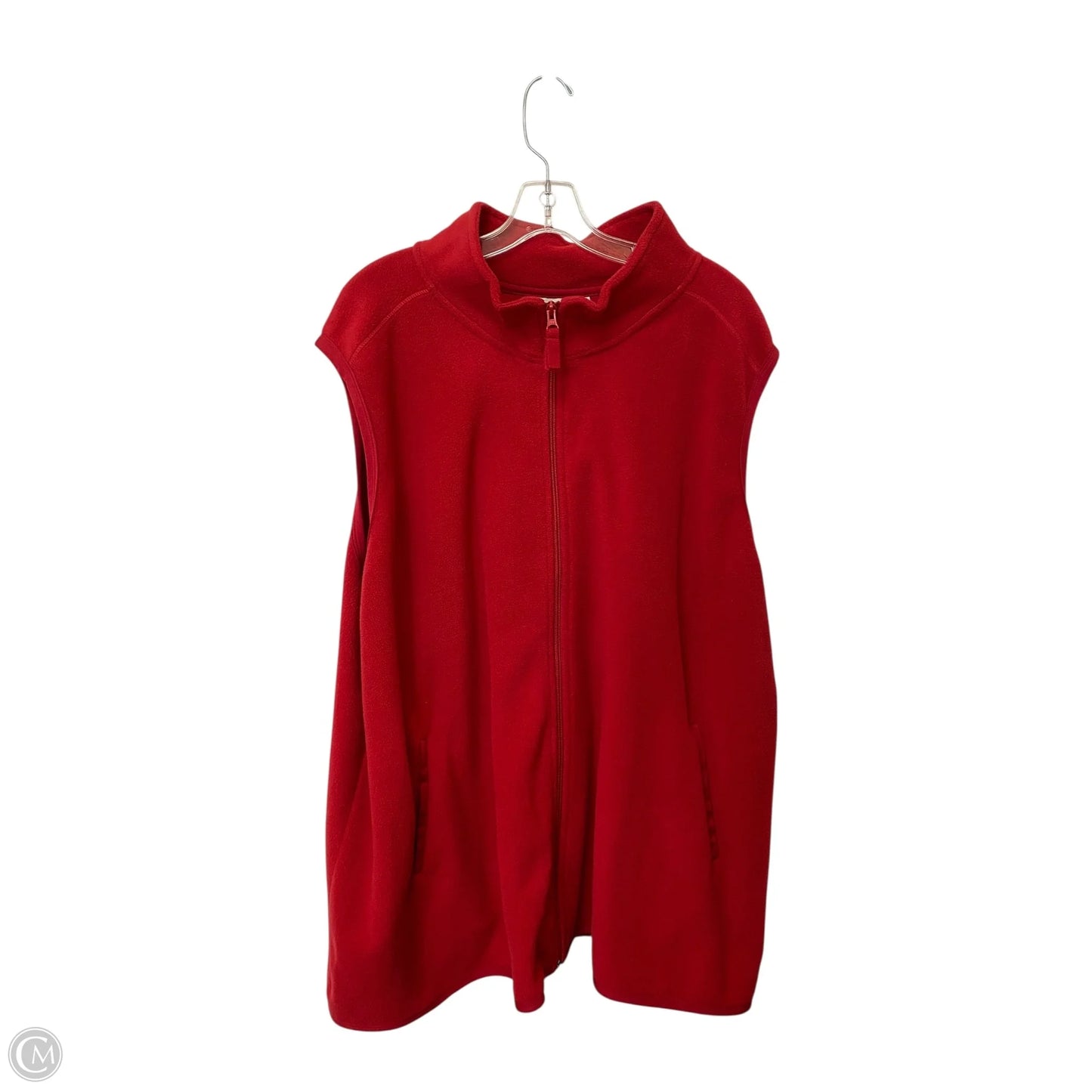 Vest Fleece By Woman Within In Red, Size: 3x