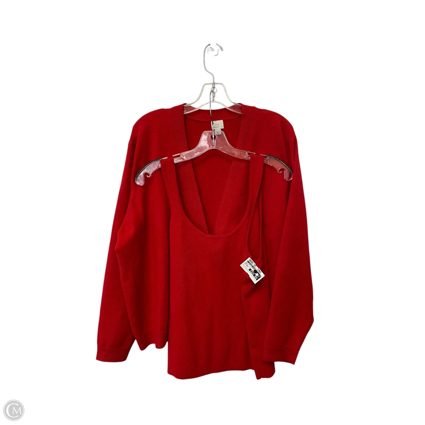 Top 2pc Sleeveless By Clothes Mentor In Red, Size: Xxl