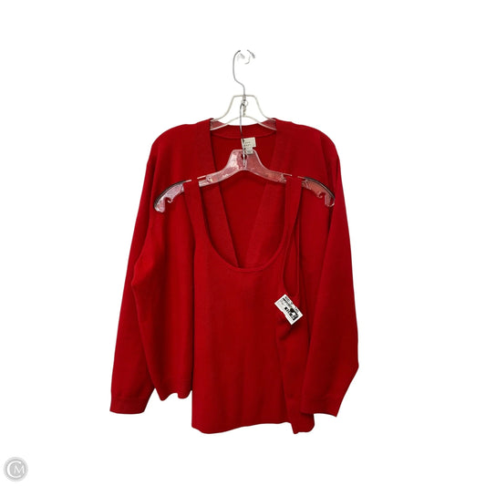 Top 2pc Sleeveless By Clothes Mentor In Red, Size: Xxl