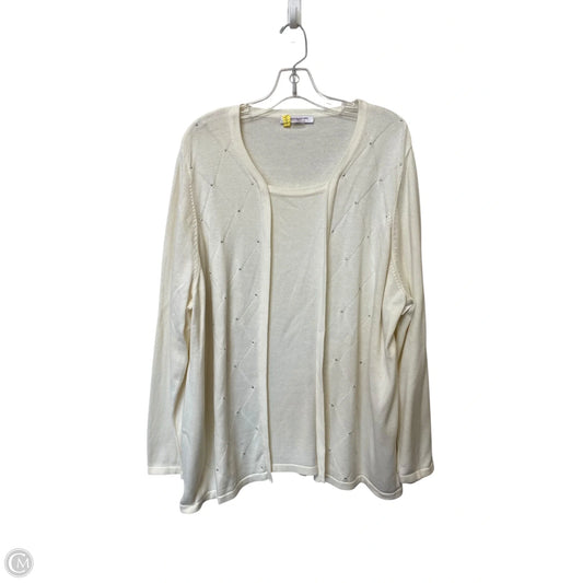 Top Long Sleeve By Allison Daley In Cream, Size: 3x