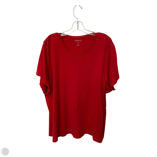 Top Short Sleeve Basic By Croft And Barrow In Red, Size: 2x