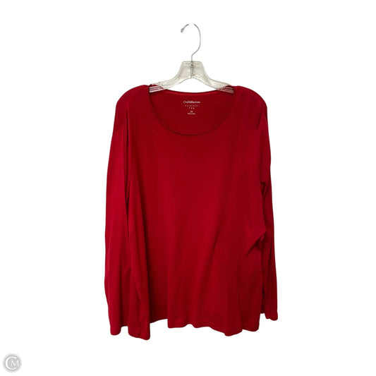 Top Long Sleeve Basic By Croft And Barrow In Red, Size: 2x