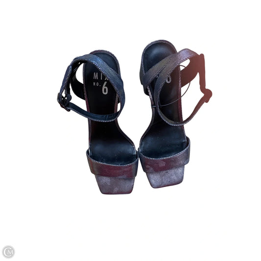 Shoes Heels Block By Mix No 6 In Silver, Size: 8