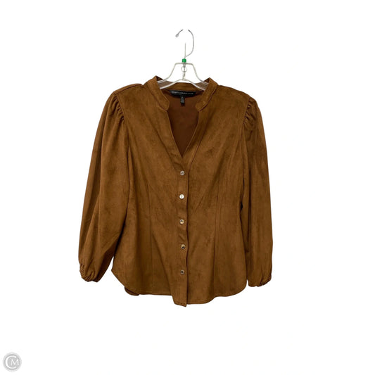 Top Long Sleeve By White House Black Market In Brown, Size: 12