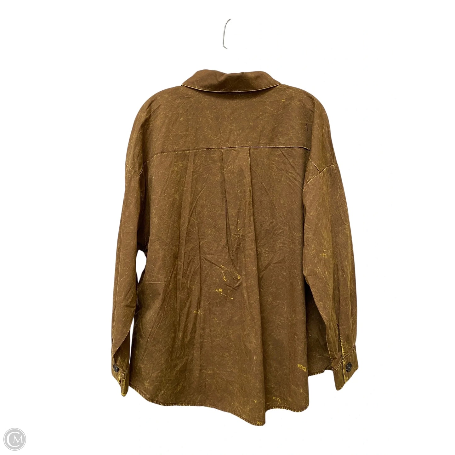 Jacket Shirt By Zenana In Brown, Size: Xl