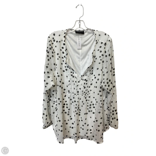 Top Long Sleeve By Lane Bryant In Polkadot Pattern, Size: 24