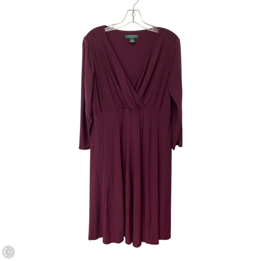 Dress Casual Midi By Lauren By Ralph Lauren In Purple, Size: 16