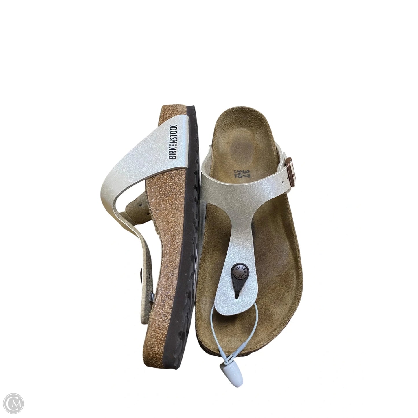 Sandals Flats By Birkenstock In Cream, Size: 6