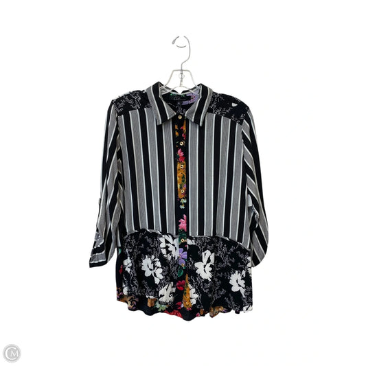 Top Long Sleeve By Calessa In Striped Pattern, Size: Xl
