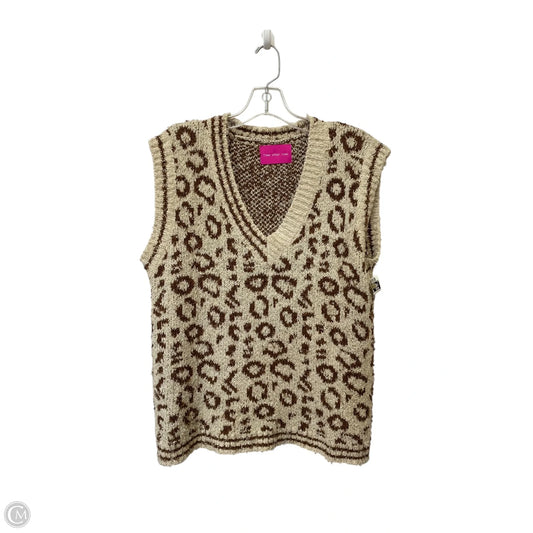 Vest Sweater By Clothes Mentor In Animal Print, Size: M