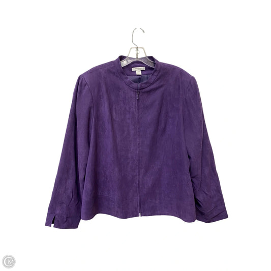 Jacket Fleece By Dressbarn In Purple, Size: 18