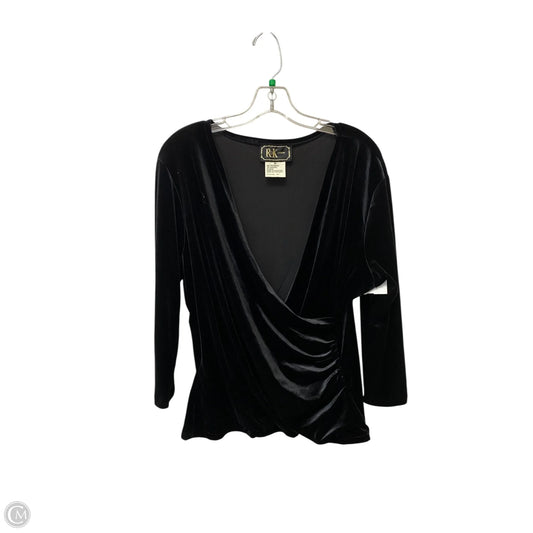 Top Long Sleeve Basic By R And K Originals In Black, Size: 16