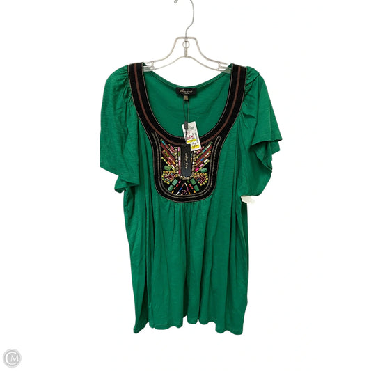 Top Short Sleeve By Melissa Paige In Green, Size: 1x