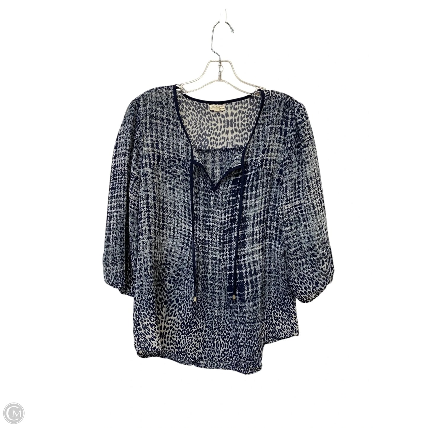 Top Long Sleeve By Antilia Femme In Blue, Size: M