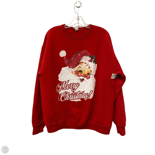 Sweatshirt Crewneck By Jerzees In Red, Size: L