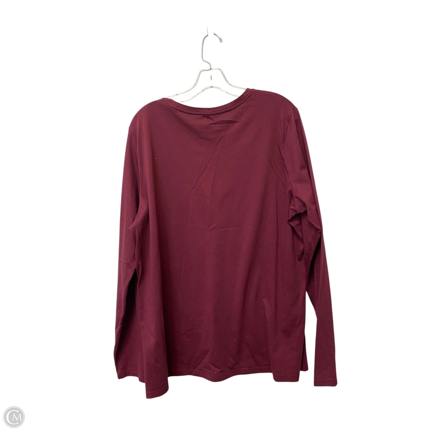 Top Long Sleeve Basic By Lands End In Maroon, Size: Xl