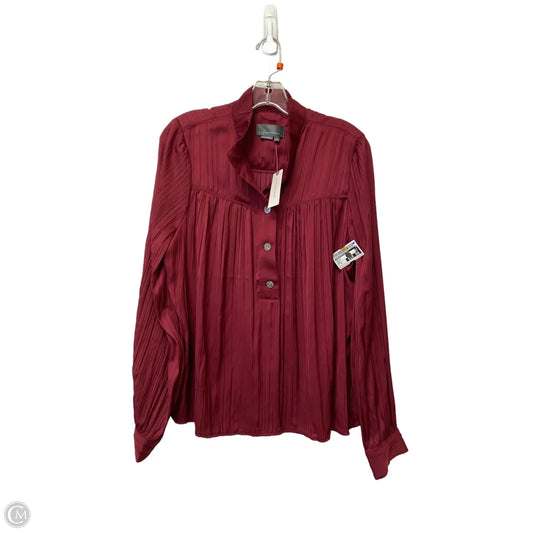 Top Long Sleeve By Anthropologie In Maroon, Size: M
