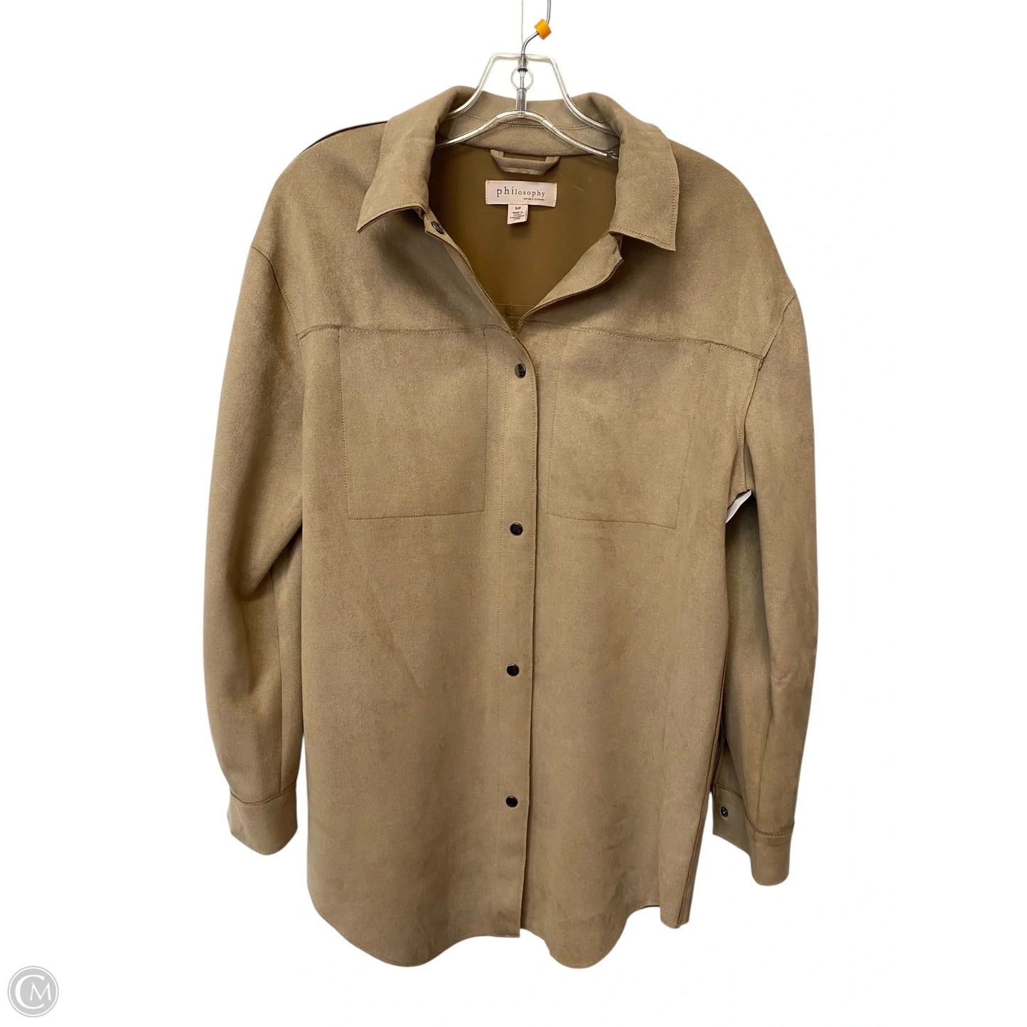 Jacket Shirt By Philosophy In Tan, Size: S