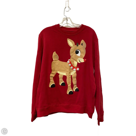 Sweatshirt Crewneck By Clothes Mentor In Red, Size: L