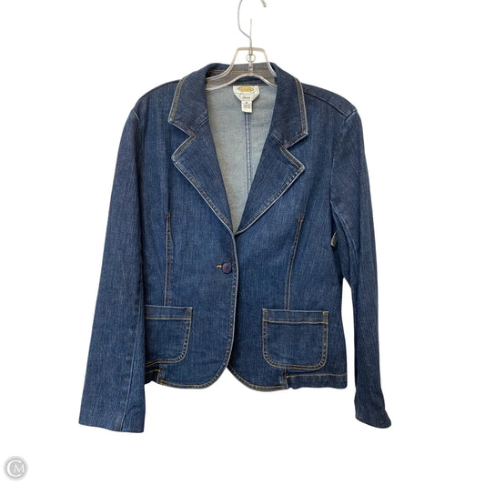 Blazer By Talbots In Blue Denim, Size: 10