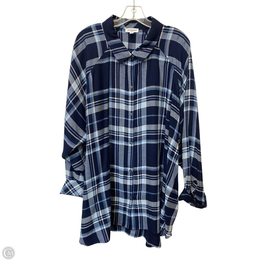 Top Long Sleeve By West Bound In Blue, Size: 3x