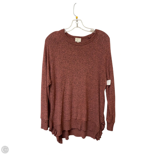 Top Long Sleeve Basic By Anthropologie In Pink, Size: S