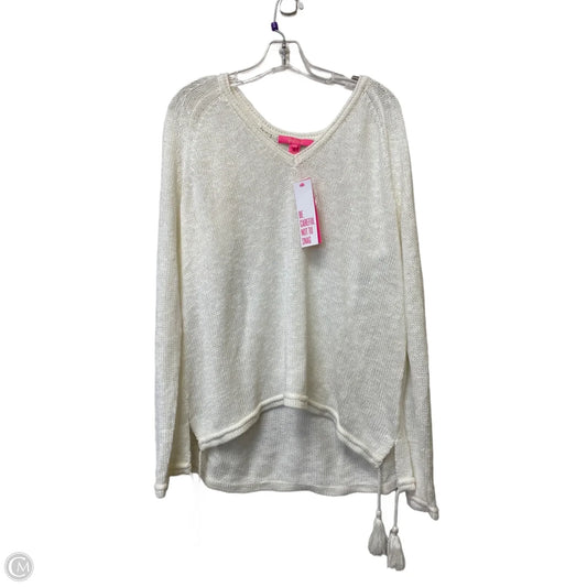 Sweater Designer By Lilly Pulitzer In White, Size: Xxl