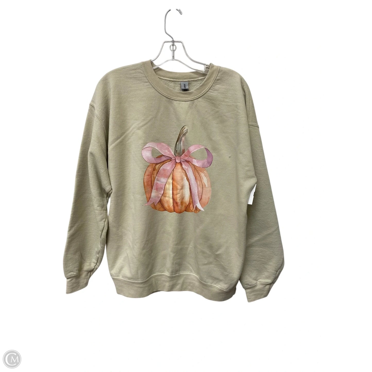Sweatshirt Crewneck By Gildan In Tan, Size: L