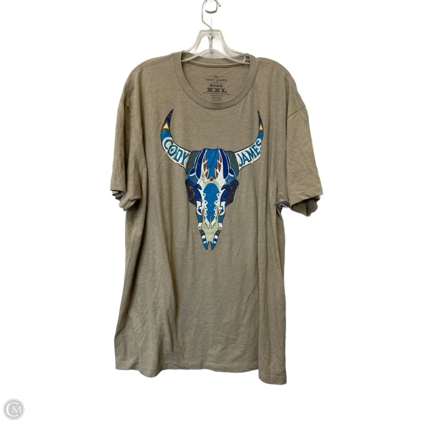 Top Short Sleeve By Cme In Tan, Size: Xxl