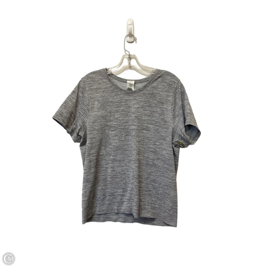 Athletic Top Short Sleeve By Athleta In Grey, Size: L