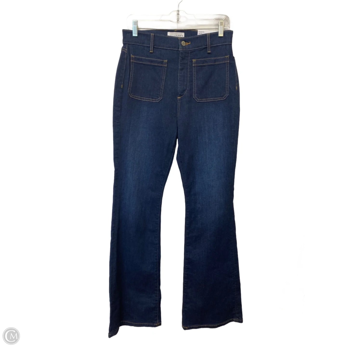 Jeans Flared By Loft In Blue Denim, Size: 8