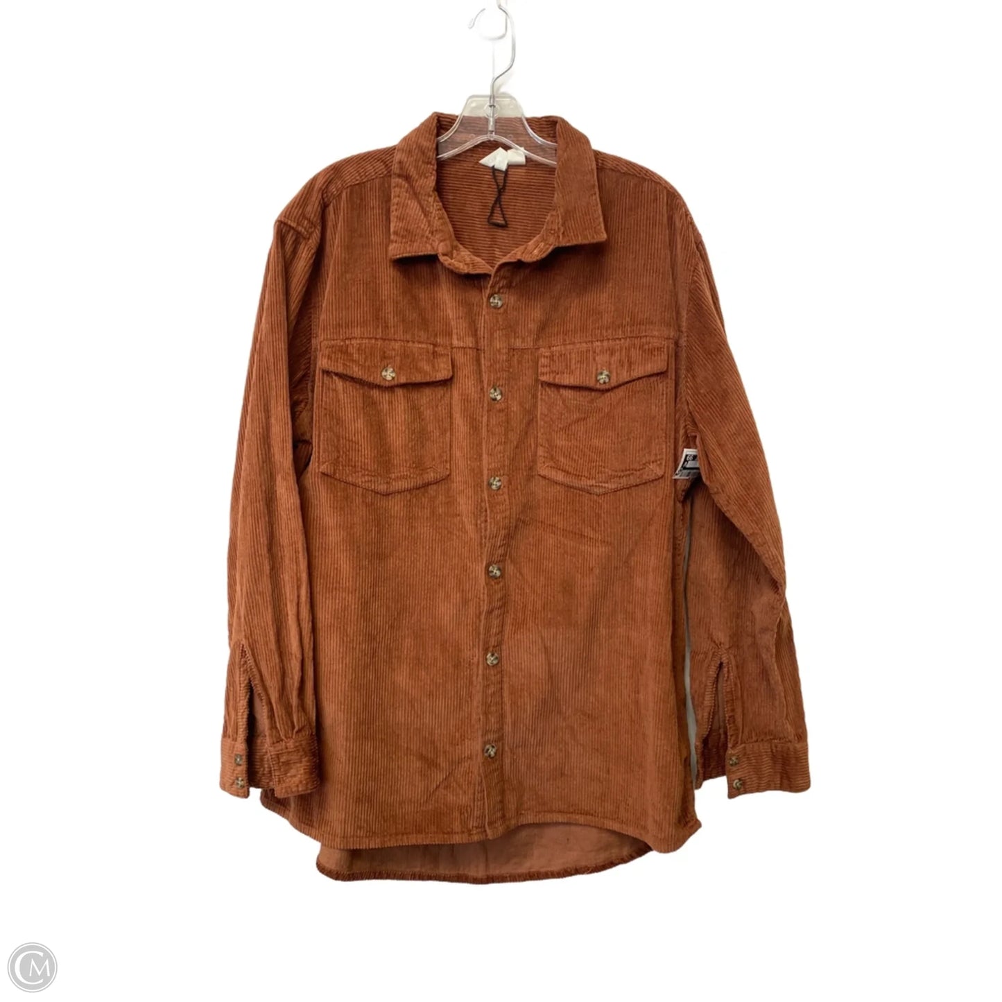 Jacket Shirt By Roxy In Brown, Size: L