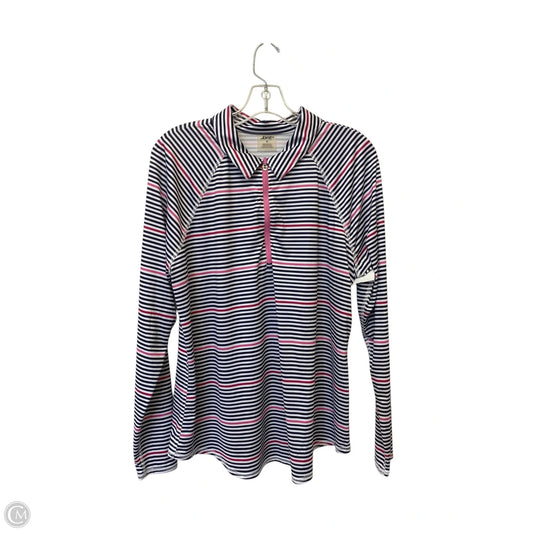 Athletic Top Long Sleeve Collar By Jofit In Striped Pattern, Size: Xl