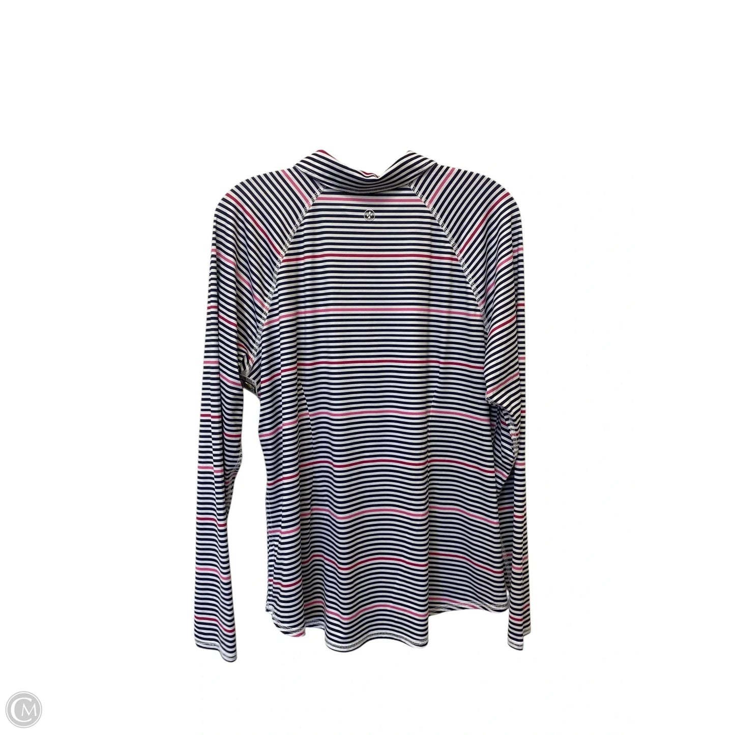 Athletic Top Long Sleeve Collar By Jofit In Striped Pattern, Size: Xl