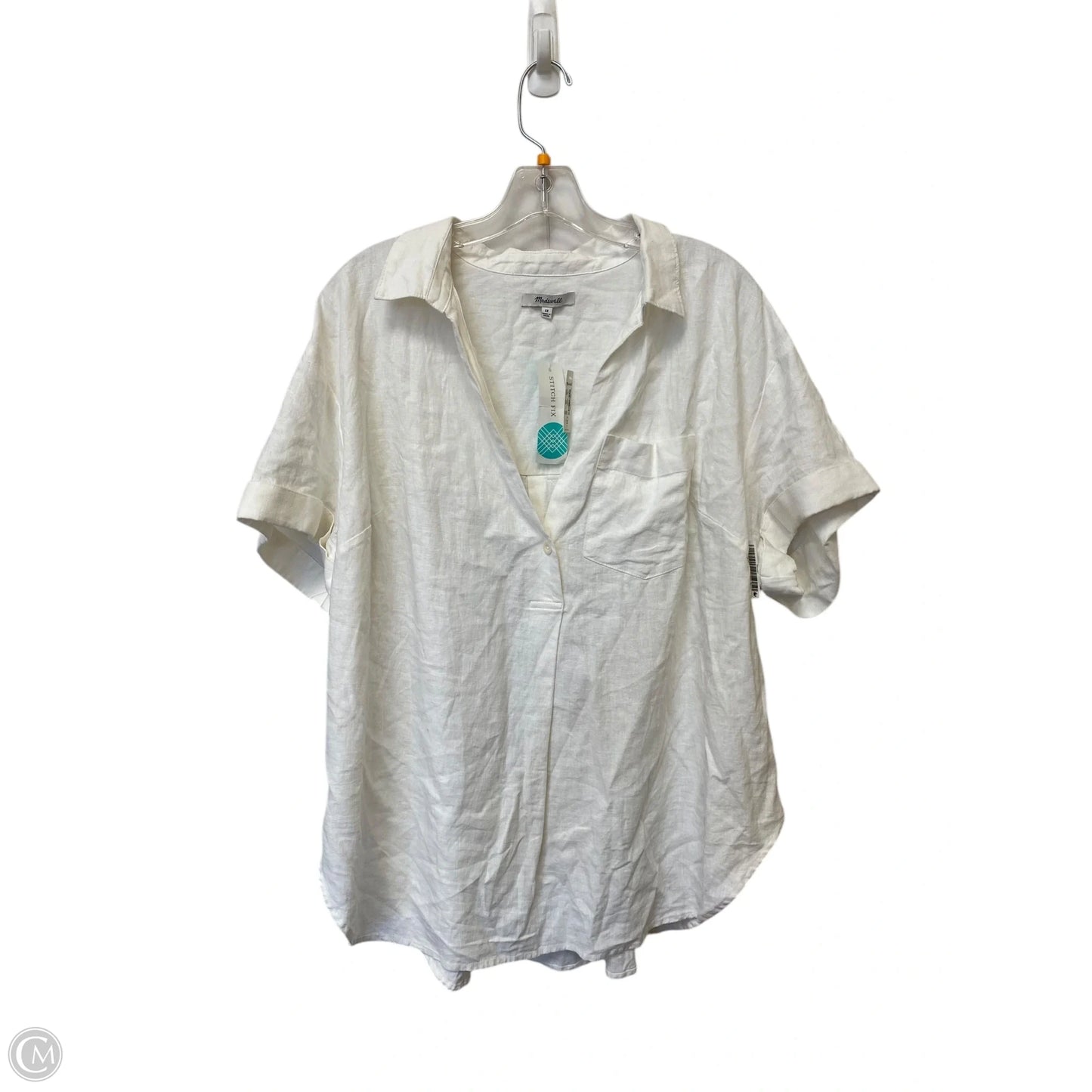 Top Short Sleeve By Madewell In White, Size: 1x